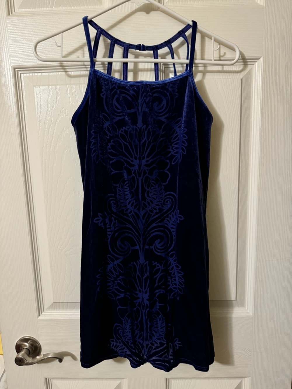 Weissman Navy Blue Velvet Dance Costume Dress